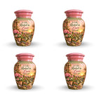 Pink Floral Garden Sunset Cremation Urn for Human Ashes – Personalized Handmade Aluminum Urn