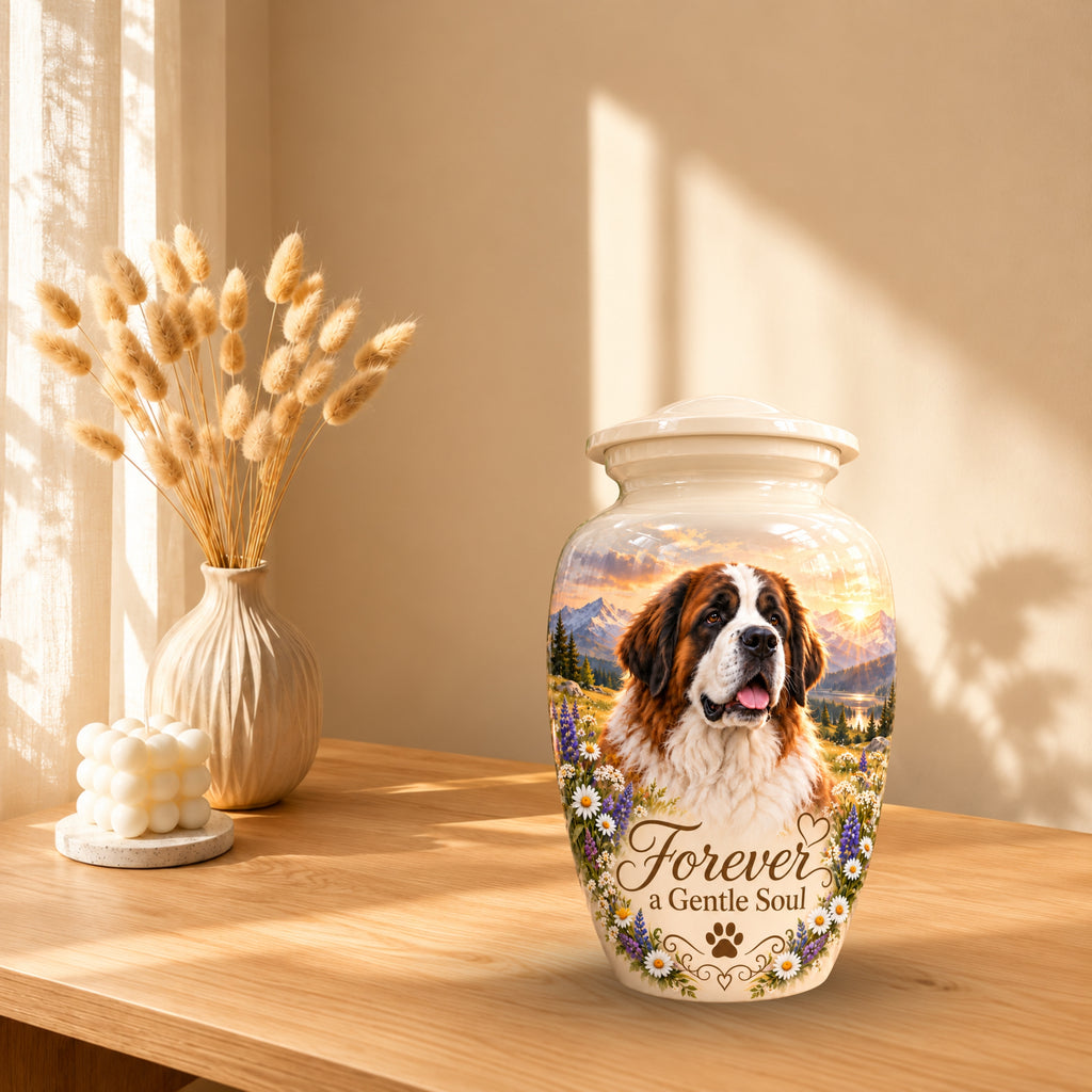 custom pet portrait pet urn for ashes, handmade aluminum pet memorial urn with photo – picture 10