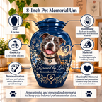 custom pet photo memorial urn for pet ashes, handmade aluminum pet memorial urn with photo – picture 2