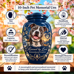 custom pet photo memorial urn for pet ashes, handmade aluminum pet memorial urn with photo – picture 6
