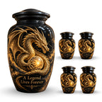 mythical dragon cremation urn for human ashes, handmade aluminum urn – photo 8