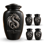 mythical dragon memorial urn for ashes, handmade aluminum urn – photo 8