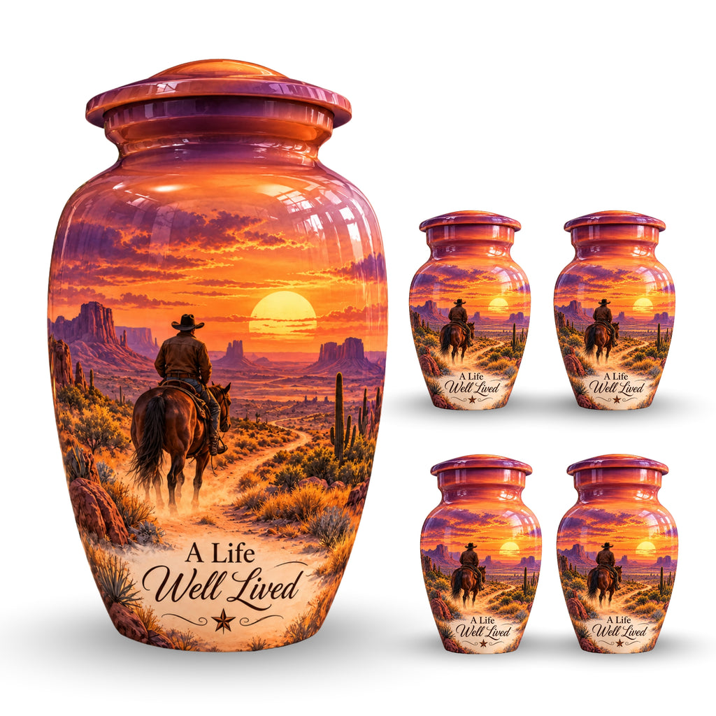 Canyon Trail Rider Cremation Urn for Human Ashes – Personalized Handmade Aluminum Urn