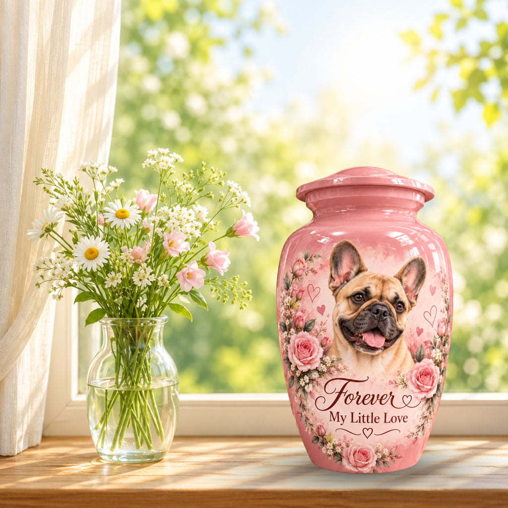 custom dog photo cremation urn for dogs, handmade aluminum pet memorial urn with photo – picture 9