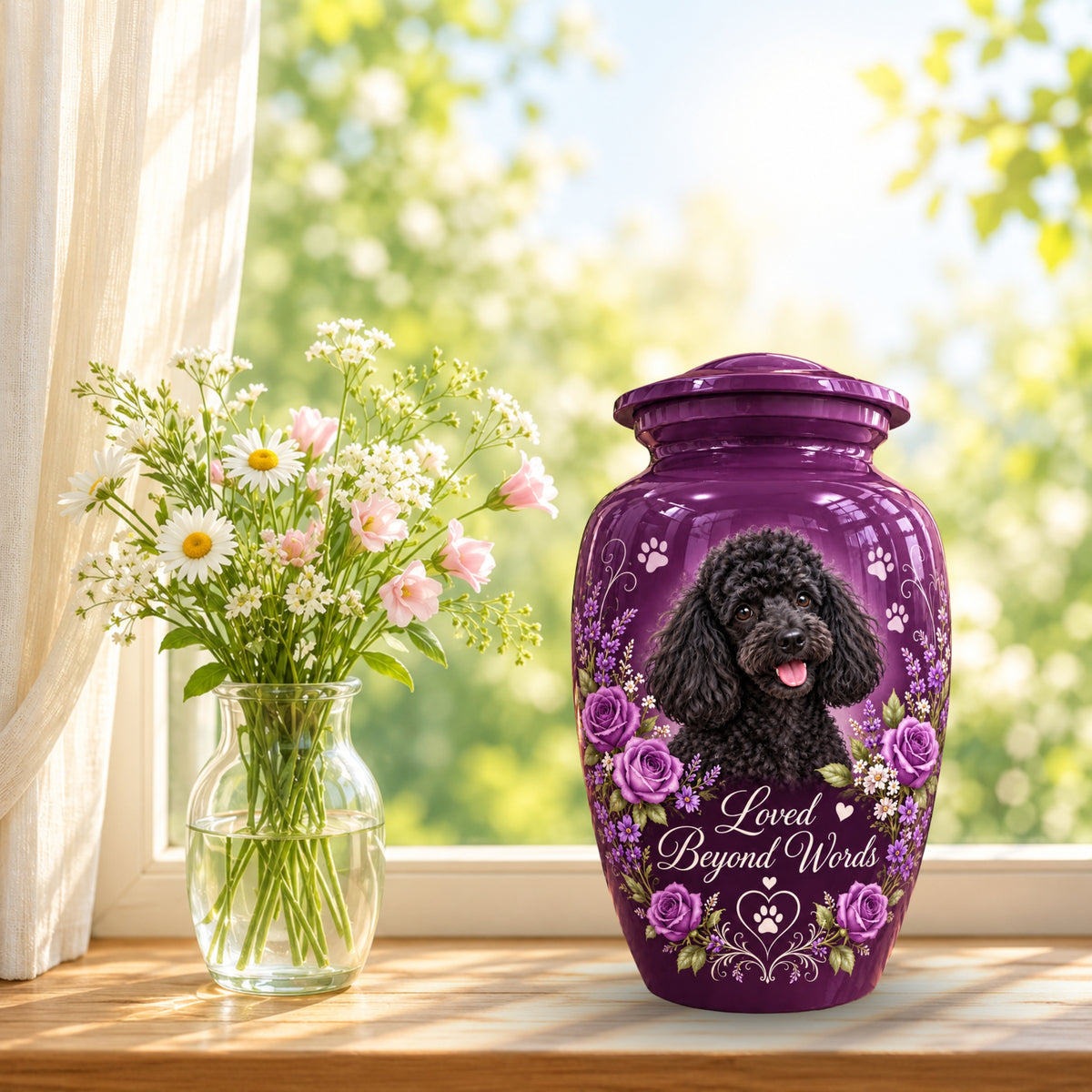 custom dog photo pet urn for ashes, handmade aluminum pet memorial urn with photo – picture 9