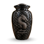 dragon memorial urn for ashes, handmade aluminum urn – photo 1
