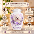 personalized dog memorial cremation urn for dogs, handmade aluminum pet memorial urn with photo – picture 1
