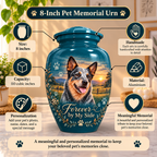 custom pet photo cremation urn for pet ashes, handmade aluminum pet memorial urn with photo – picture 2