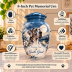 great dane cremation urn for pet ashes, handmade aluminum pet memorial urn with photo – picture 1