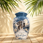 great dane cremation urn for pet ashes, handmade aluminum pet memorial urn with photo – picture 2