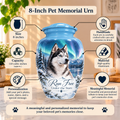 personalized dog photo cremation urn for pet ashes, handmade aluminum pet memorial urn with photo – picture 1
