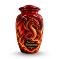 fantasy dragon cremation urn for human ashes, handmade aluminum urn – photo 1