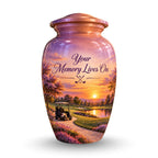 Lavender Fairway Cremation Urn for Human Ashes – Personalized Handmade Aluminum Urn