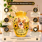 dog photo memorial cremation urn for pet ashes, handmade aluminum pet memorial urn with photo – picture 2