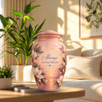 Sunset Wildflower Memorial Cremation Urn for Human Ashes – Personalized Handmade Aluminum Urn