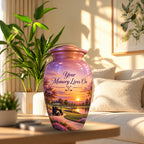 Lavender Fairway Cremation Urn for Human Ashes – Personalized Handmade Aluminum Urn