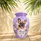 personalized dog photo cremation urn for dogs, handmade aluminum pet memorial urn with photo – picture 2