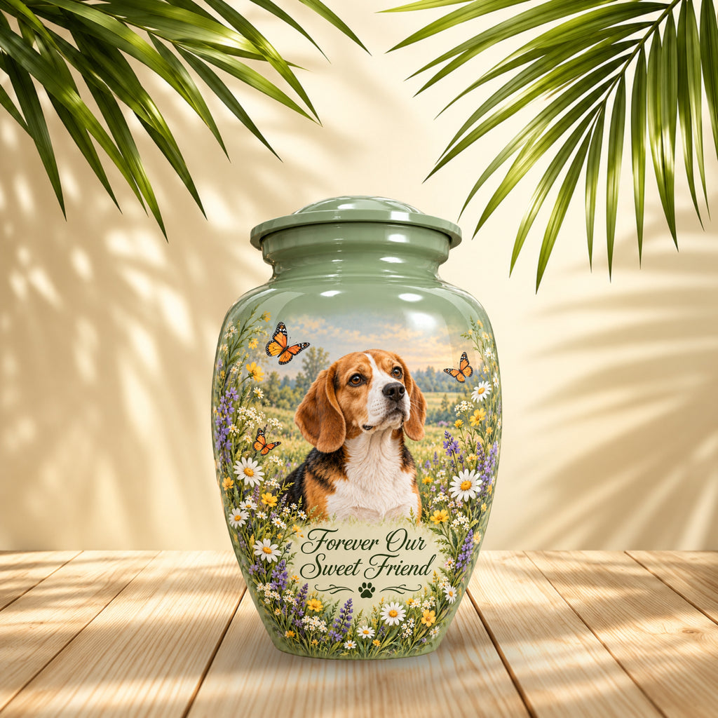 personalized dog photo pet urn for ashes, handmade aluminum pet memorial urn with photo – picture 2
