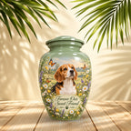 personalized dog photo pet urn for ashes, handmade aluminum pet memorial urn with photo – picture 2
