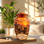 Cowboy Boots and Hat Cremation Urn for Human Ashes – Personalized Handmade Aluminum Urn