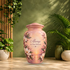 Sunset Wildflower Memorial Cremation Urn for Human Ashes – Personalized Handmade Aluminum Urn