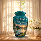 until we fish again cremation urn for human ashes, handmade aluminum – photo 3