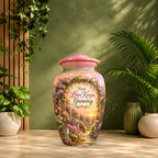 Floral Garden Arbor Sunset Cremation Urn for Human Ashes – Personalized Handmade Aluminum Urn