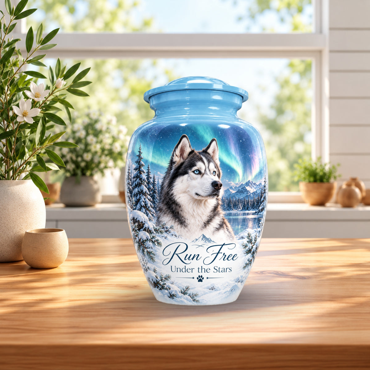 personalized dog photo cremation urn for pet ashes, handmade aluminum pet memorial urn with photo – picture 4