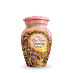 Floral Garden Arbor Sunset Cremation Urn for Human Ashes – Personalized Handmade Aluminum Urn