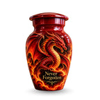 fantasy dragon cremation urn for human ashes, handmade aluminum urn – photo 4