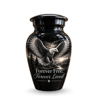 black & white eagle mountain lake cremation urn for human ashes, handmade aluminum – photo 4