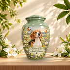 personalized dog photo pet urn for ashes, handmade aluminum pet memorial urn with photo – picture 5