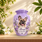 personalized dog photo cremation urn for dogs, handmade aluminum pet memorial urn with photo – picture 5