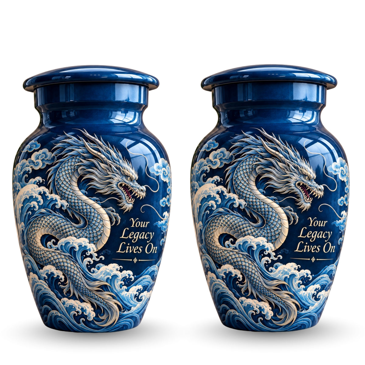 fantasy dragon memorial urn for ashes, handmade aluminum urn – photo 5