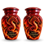 fantasy dragon cremation urn for human ashes, handmade aluminum urn – photo 5