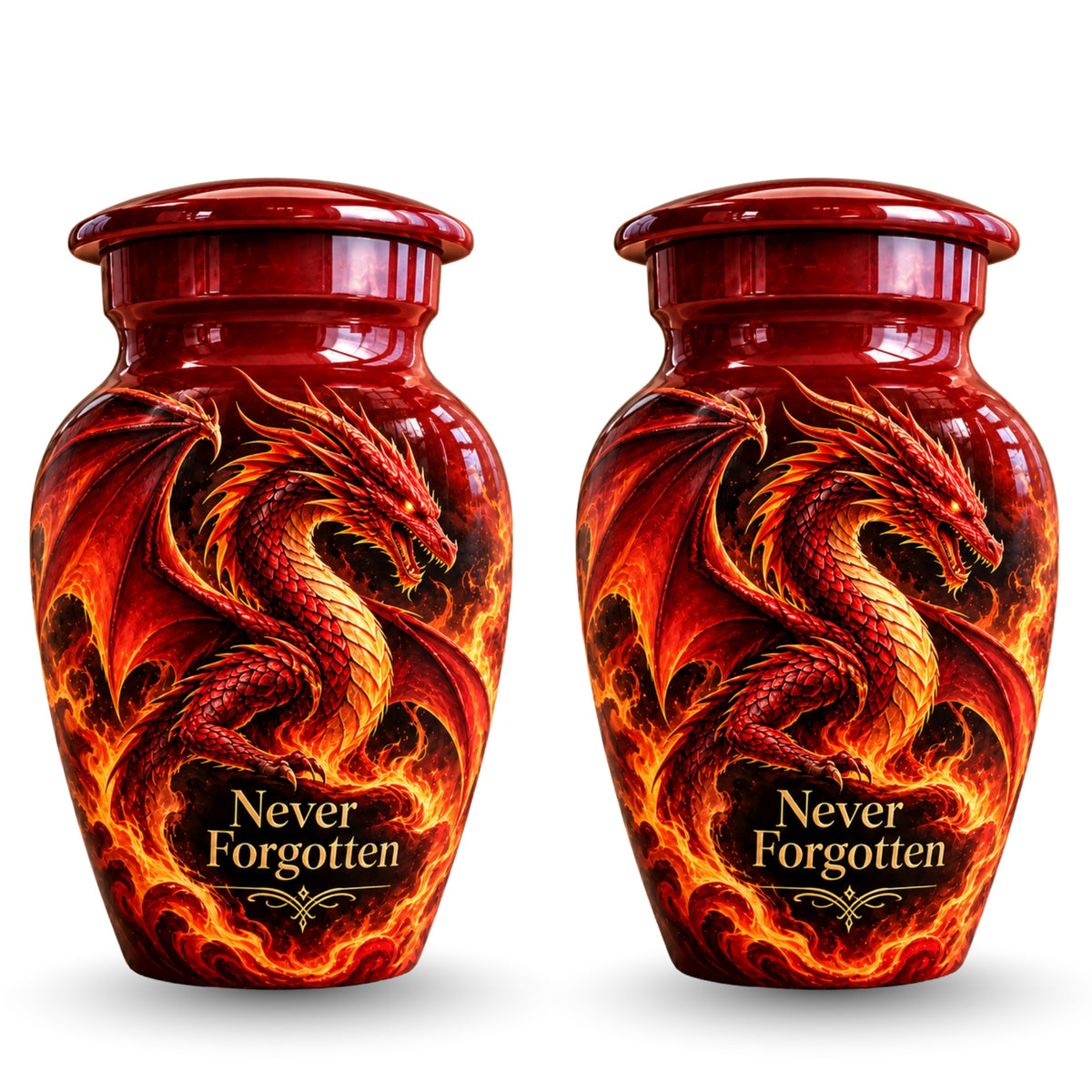 fantasy dragon cremation urn for human ashes, handmade aluminum urn – photo 5