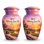 Lavender Fairway Cremation Urn for Human Ashes – Personalized Handmade Aluminum Urn