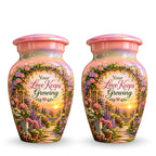 Floral Garden Arbor Sunset Cremation Urn for Human Ashes – Personalized Handmade Aluminum Urn