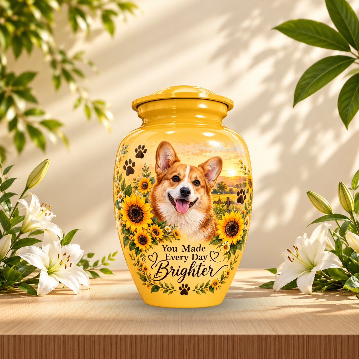 dog photo memorial cremation urn for pet ashes, handmade aluminum pet memorial urn with photo – picture 5