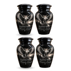 black & white eagle mountain lake cremation urn for human ashes, handmade aluminum – photo 6