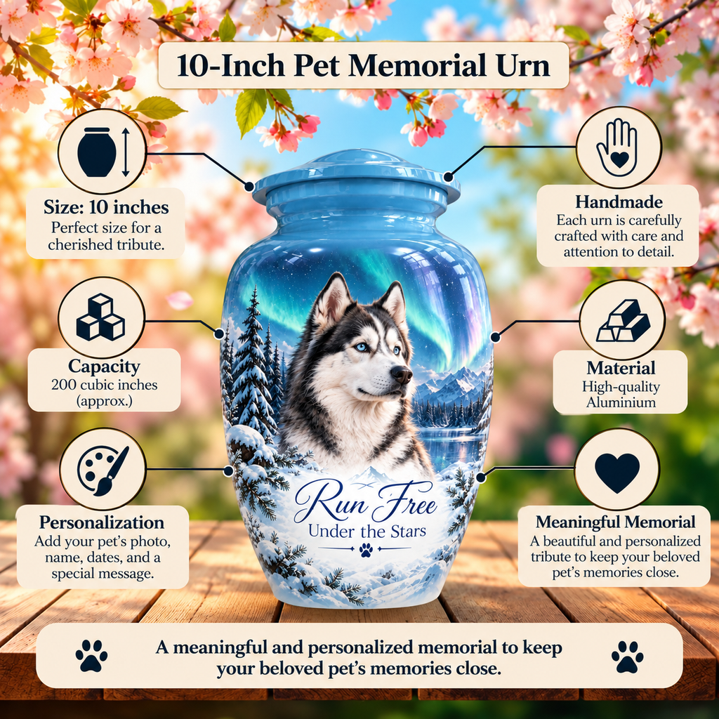 personalized dog photo cremation urn for pet ashes, handmade aluminum pet memorial urn with photo – picture 6