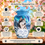 personalized dog photo cremation urn for pet ashes, handmade aluminum pet memorial urn with photo – picture 6
