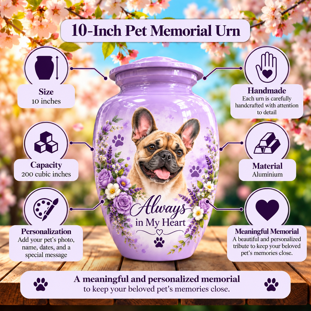 personalized dog photo cremation urn for dogs, handmade aluminum pet memorial urn with photo – picture 6