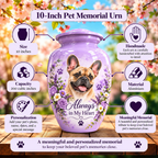personalized dog photo cremation urn for dogs, handmade aluminum pet memorial urn with photo – picture 6