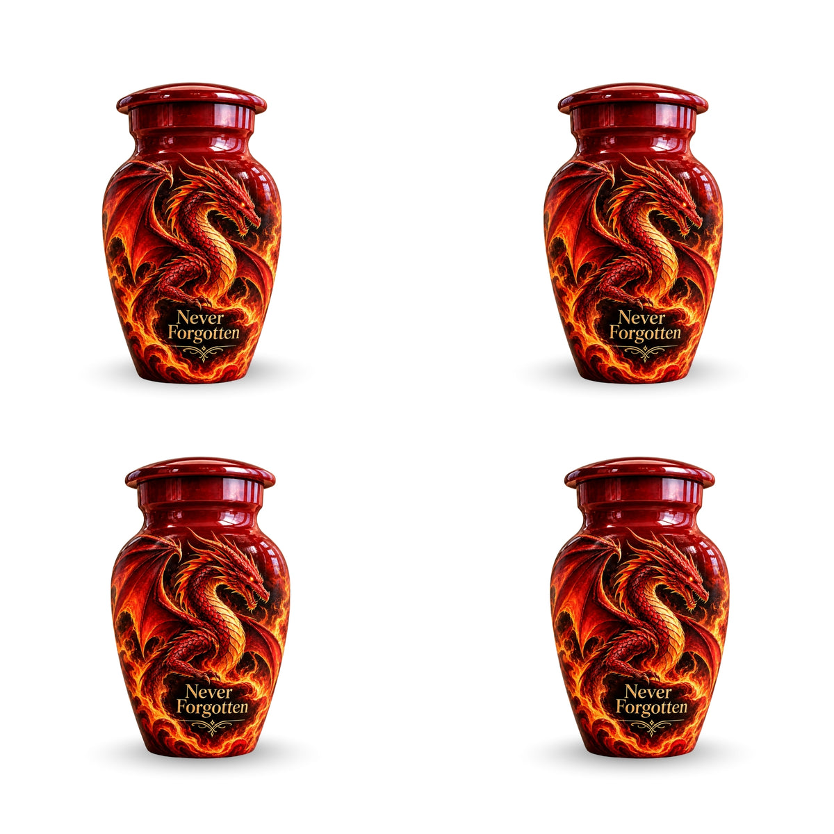 fantasy dragon cremation urn for human ashes, handmade aluminum urn – photo 6