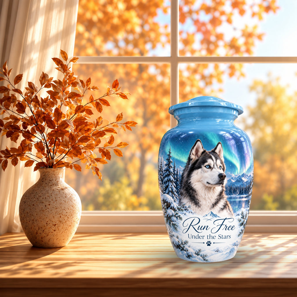 personalized dog photo cremation urn for pet ashes, handmade aluminum pet memorial urn with photo – picture 7