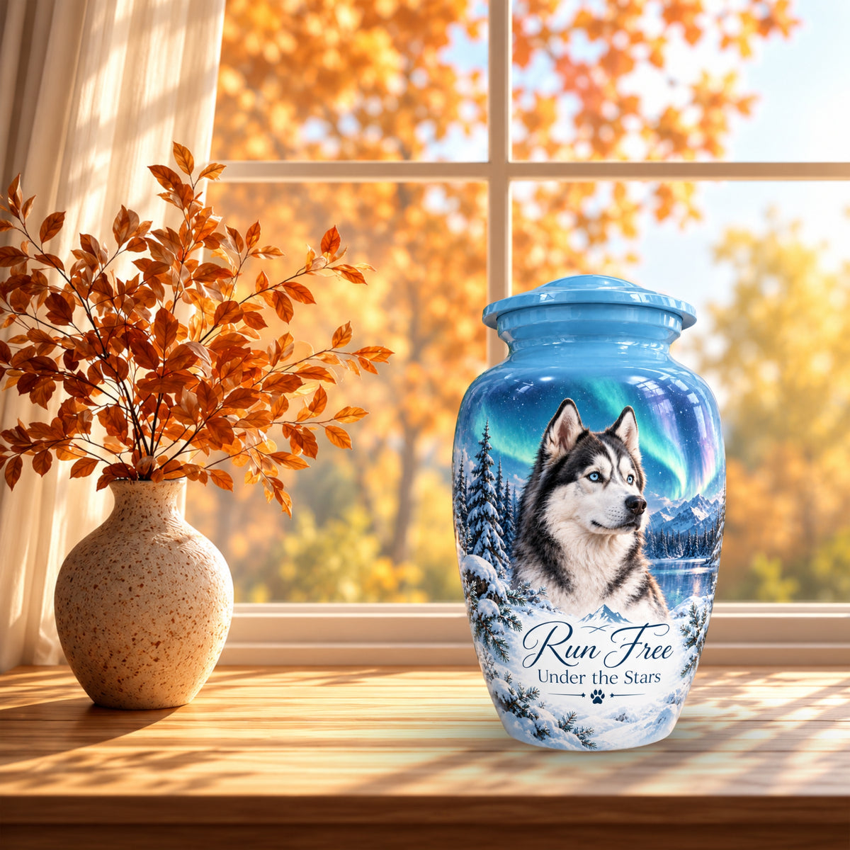 personalized dog photo cremation urn for pet ashes, handmade aluminum pet memorial urn with photo – picture 7