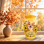 dog photo memorial cremation urn for pet ashes, handmade aluminum pet memorial urn with photo – picture 7