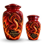 fantasy dragon cremation urn for human ashes, handmade aluminum urn – photo 7