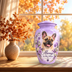 personalized dog photo cremation urn for dogs, handmade aluminum pet memorial urn with photo – picture 7